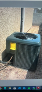 A residential outdoor AC unit installed or serviced by Mechanical Express in Henderson, NV.
