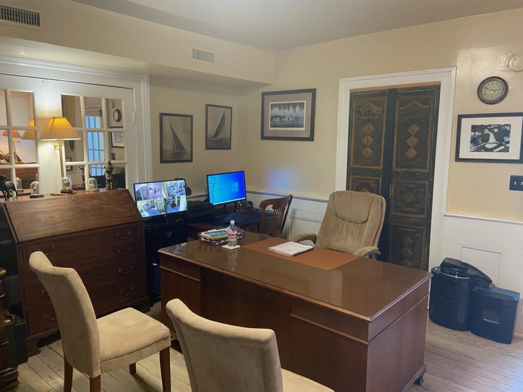 A newly installed residential outdoor HVAC condenser unit by Burke Services, Inc. in Folly Beach, SC.