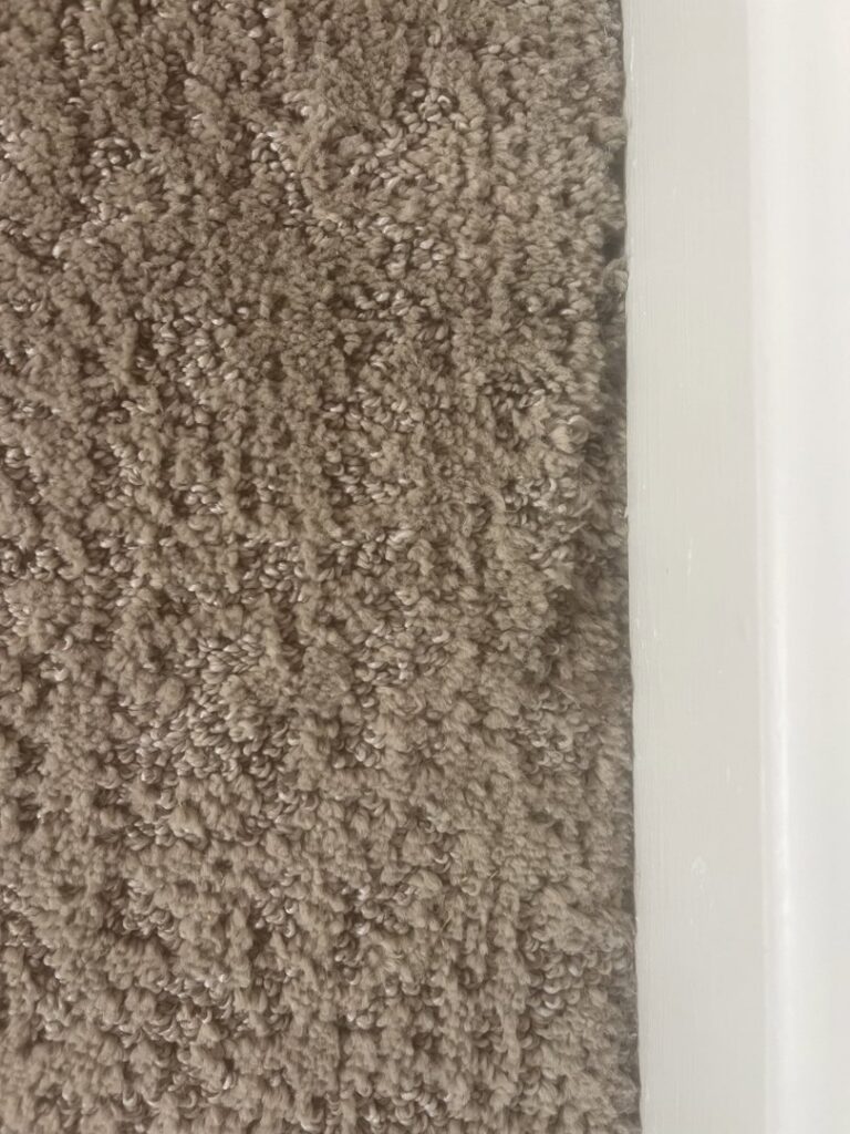 Close-up of a newly installed residential shag carpet by Carpet Center in Wilmington, NC.