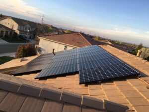 A residential solar array installed on a roof, showcasing the work of Solar & Electric Service Bros in West Sacramento, CA.