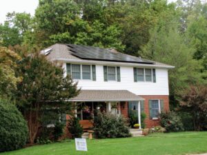 Residential solar panel installation on a house by CMI Solar & Electric, Inc. in Newark, DE.