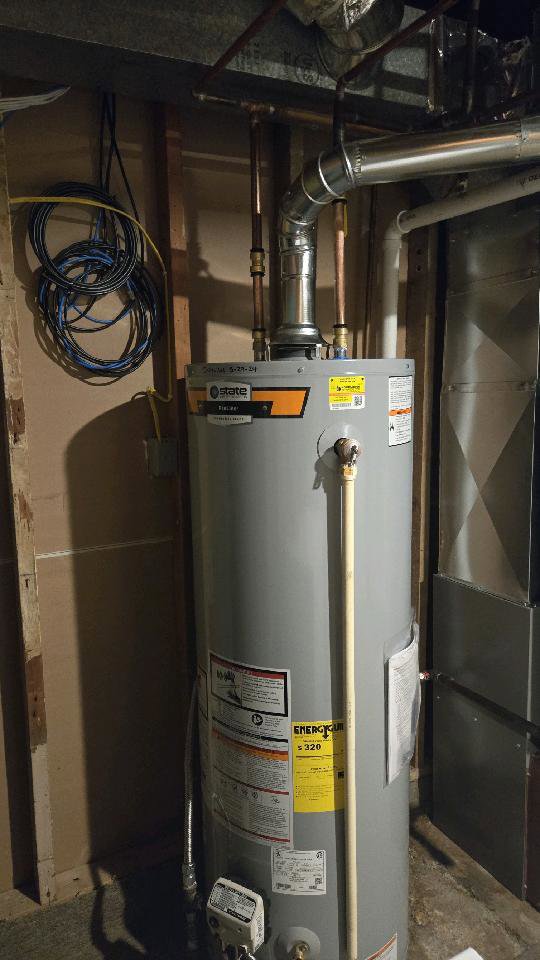 A residential water heater installed by Preferred Heating & Air in Bismarck, ND.