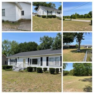 A collage showcasing various aspects of residential yard maintenance and cleanup by Kirby's Lawn Care Service in Franklinton, LA.