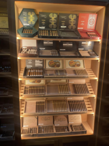 Retail display case with internal lighting for products, installed by Nech Electric Services Inc. in Chicago, IL.