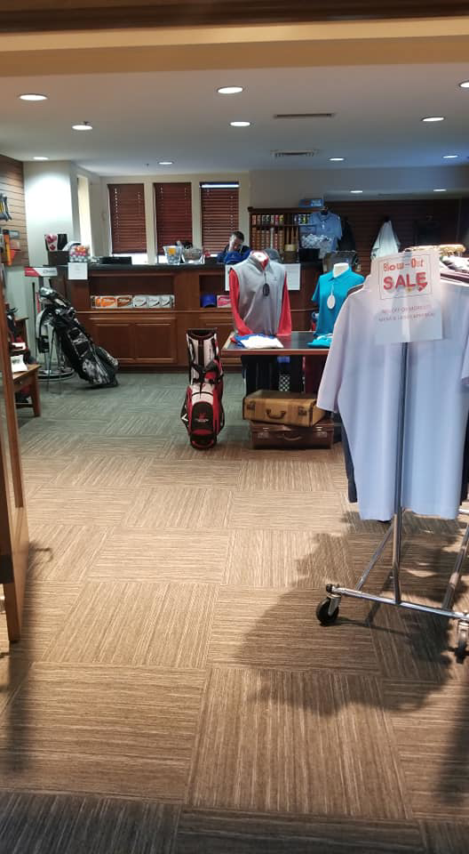 A retail store interior showcasing new carpet tile flooring installed by Timeless Flooring in Peoria, AZ