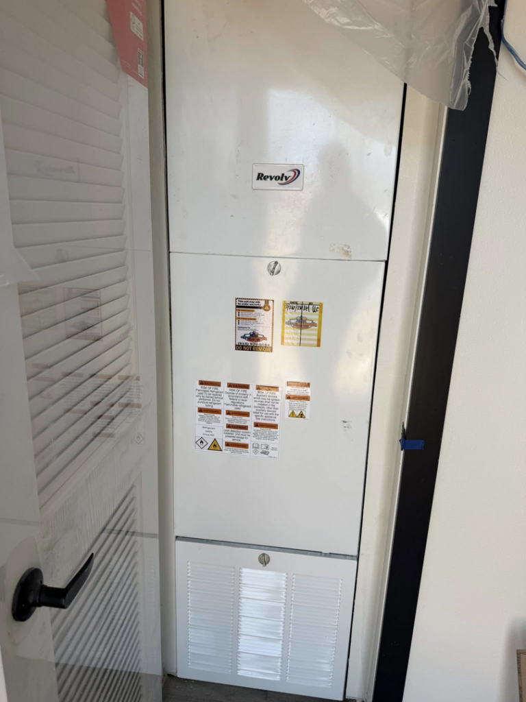 A Revolv indoor air handler or furnace unit installed by Legacy Mechanical LLC in Sunland Park, NM.