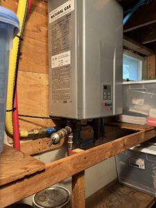 A Rinnai natural gas tankless water heater installed by Best Plumbing Heating & Cooling Contractors in Albany, NY.