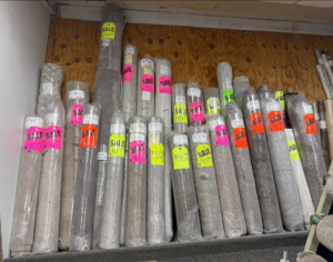 Various rolls of carpet and rugs for sale at Mozak's Floors & More in Yankton, SD