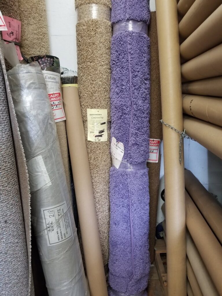 Various rolls of carpet in different colors and textures, ready for installation at Rich's Modern Flooring in Billings, MT.