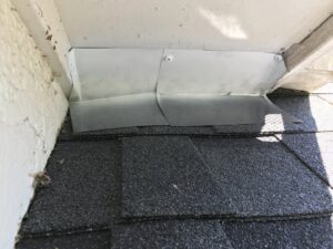 New metal flashing installed on a roofline for wildlife exclusion by The Squirrel Guys in Birmingham, AL.