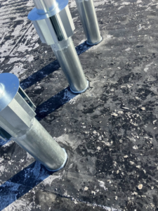 Roof penetrations for a ventilation system installed by Sheet Metal Solutions, LLC in Duluth, MN.