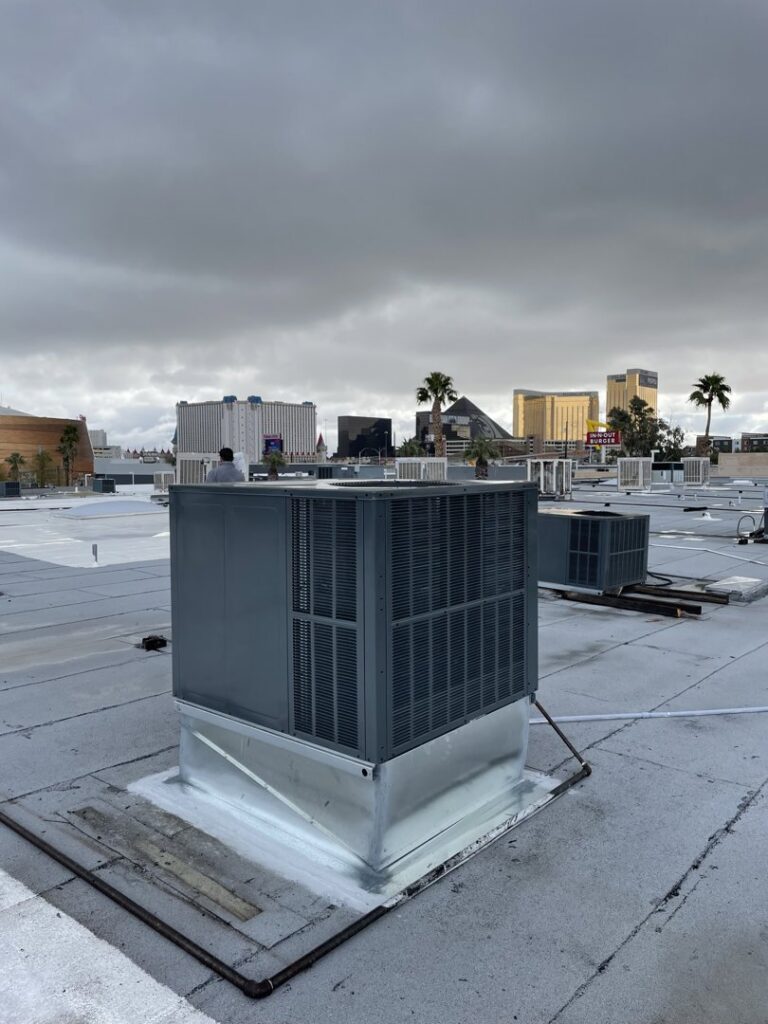 A rooftop commercial HVAC unit installation by Allstar Heating & Cooling in Port Richey, FL