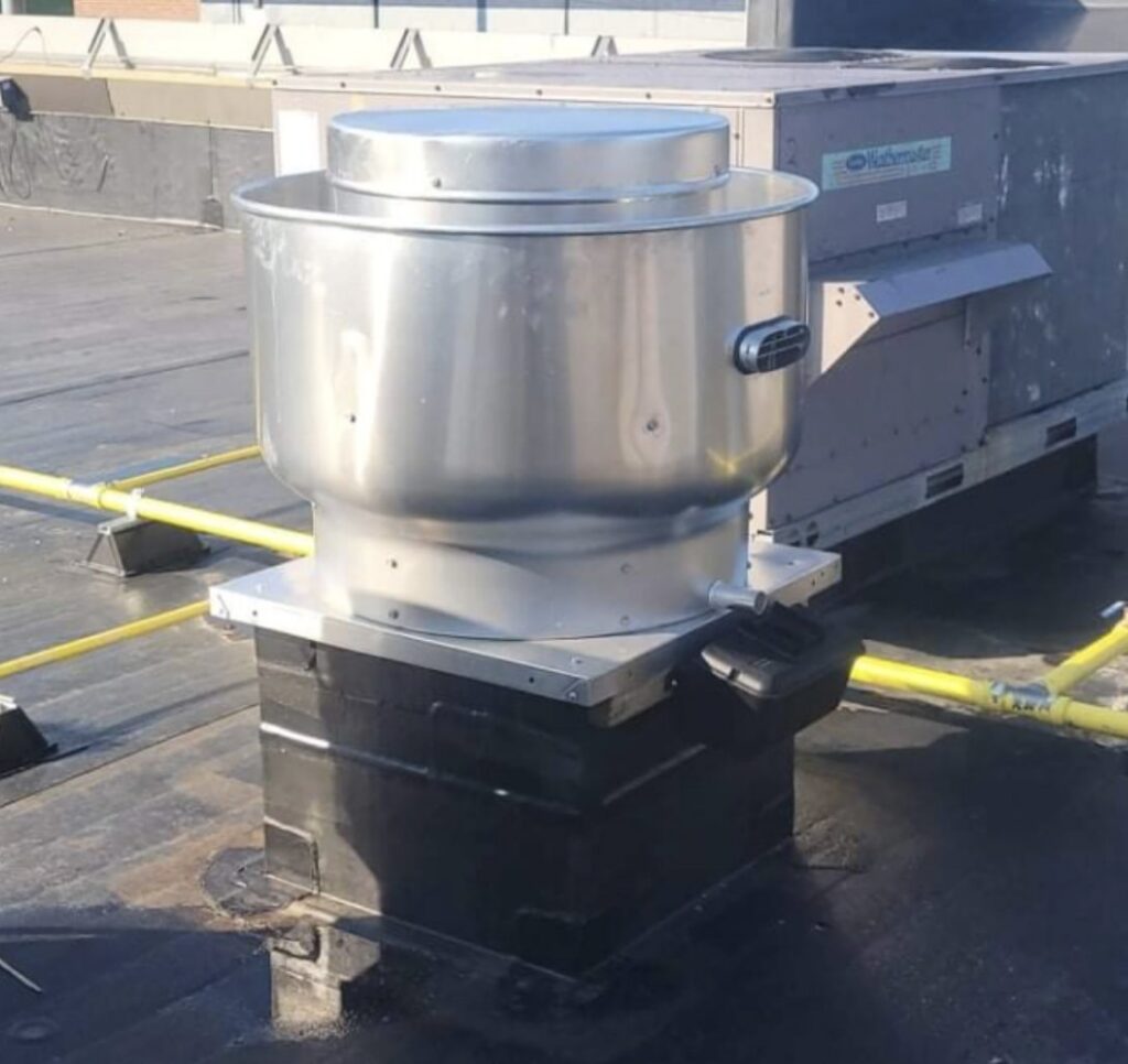 Rooftop exhaust fan and commercial HVAC unit installed by NewEra Mechanical LLC in New Britain, CT