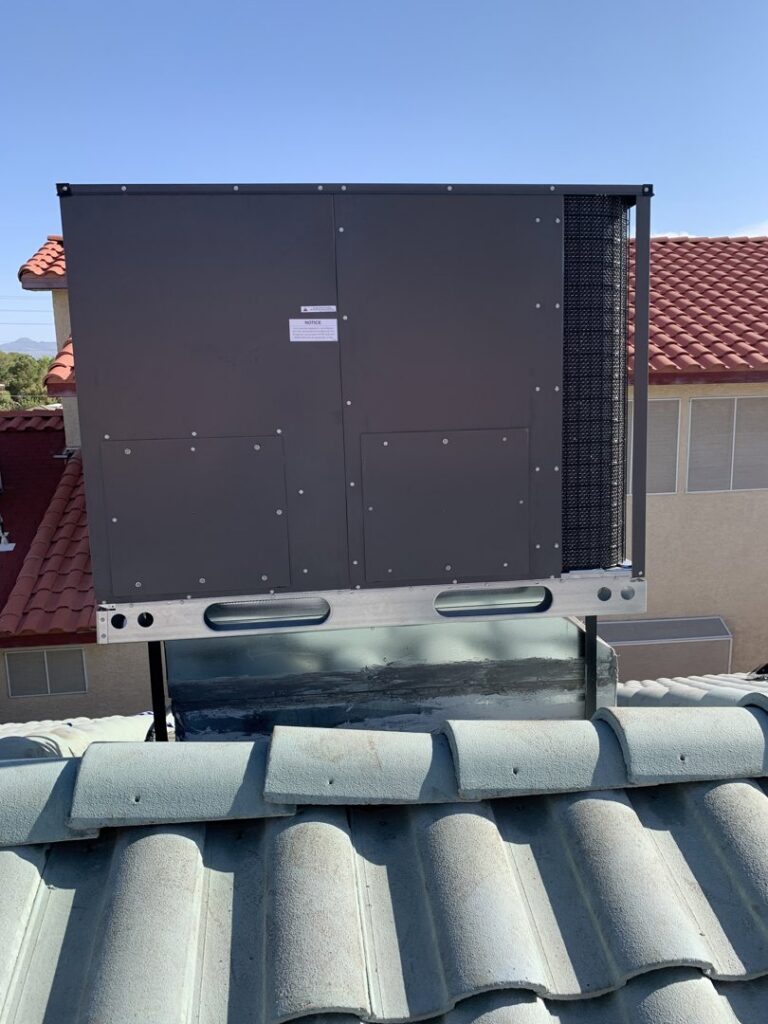 A large rooftop HVAC package unit installed by Dakine Heating & Cooling, LLC in Las Vegas, NV.