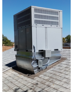 A large rooftop HVAC unit installed on a residential building by Lipovic Heating & Cooling in Mesa, AZ.