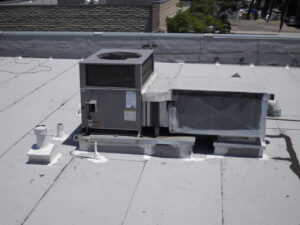 A large commercial rooftop HVAC unit installed, serviced by Trenary Service Company in Martinsburg, WV.