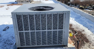 A large commercial rooftop HVAC unit installed by Western Sheet Metal Works Inc. in Aurora, CO.