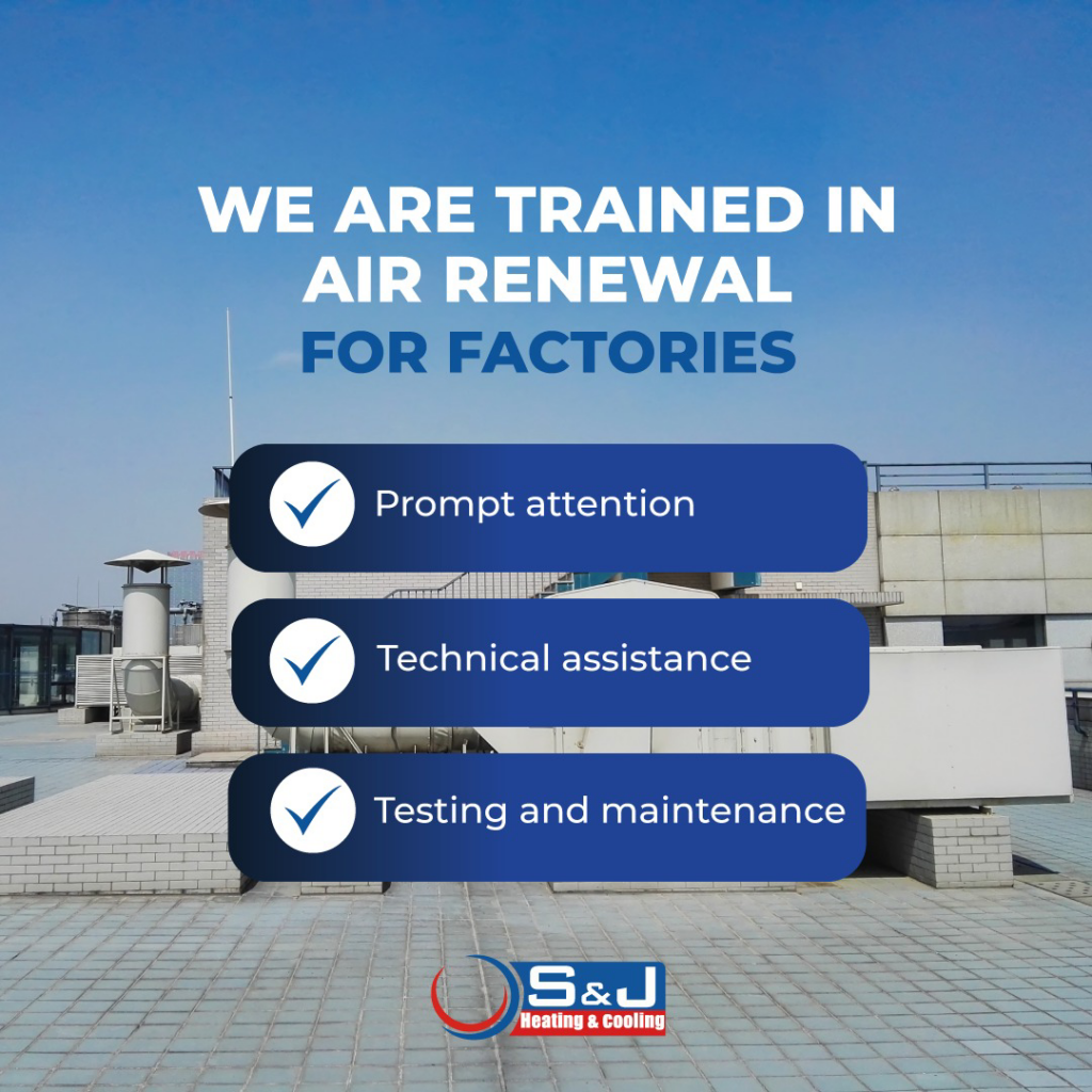 Rooftop industrial HVAC equipment and ductwork, representing commercial services by S&J Heating and Cooling NJ in Elizabeth, NJ.