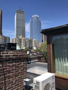 A rooftop mini-split air conditioning unit installation by Quality Comfort Inc. in Aston, PA