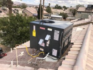 A Goodman rooftop package HVAC unit installed or serviced by Mechanical Express in Henderson, NV.