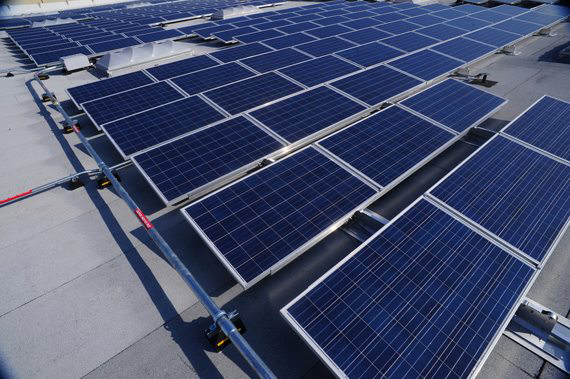 Rooftop solar panel installation for renewable energy by EDI-Electrical Designs Inc. in Phoenix, AZ.