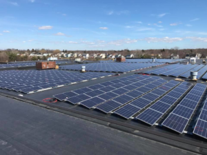 Rooftop solar panels on a commercial building installed by Altec Building Systems in Point Pleasant, NJ