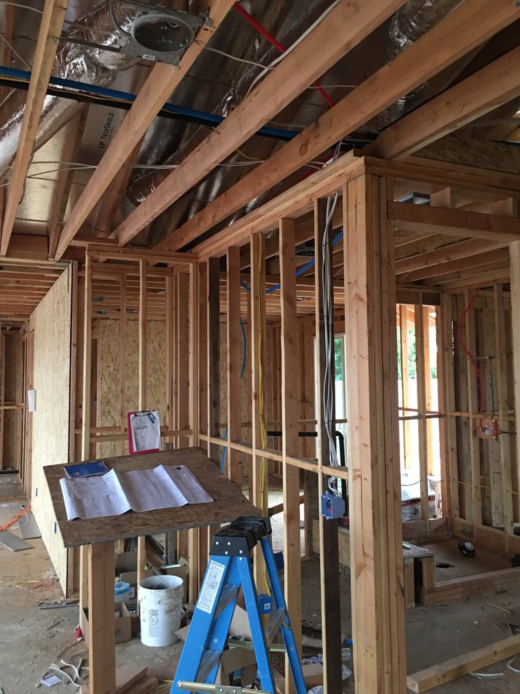 Exposed electrical wiring and conduit during rough-in construction, handled by CLB Electric Corporation in Norwalk, CA