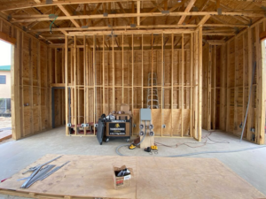 Rough-in electrical wiring and conduit installation inside a new construction building by Thundercolt Electric in San Antonio, TX.