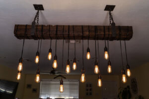 Rustic style chandelier with Edison bulbs installed by Turn It On Electric in Phoenix, AZ