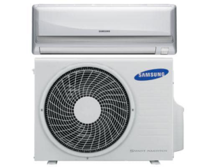 A Samsung mini-split air conditioning system, available from Preston Heating and Air Conditioning in Rochester, NY.