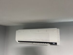 A wall-mounted Samsung mini-split indoor unit installed by MTL Heating and Cooling LLC in West Haven, CT