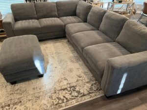 A sectional couch and area rug freshly cleaned by Chem-Dry of Winston-Salem in Winston-Salem, NC.