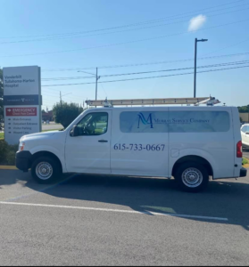 A Murray Filter Sales and Service, Inc. service van parked at a hospital in Nashville, TN, ready for commercial HVAC work