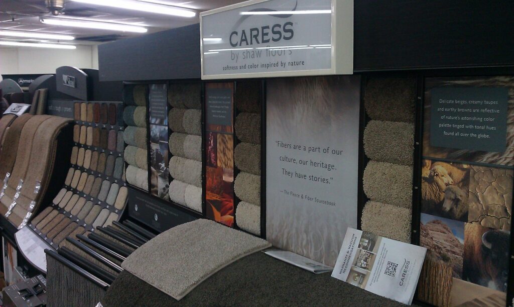 Shaw Caress carpet samples on display at Custom Crafted Floors, your carpet contractor in Phoenix, AZ.