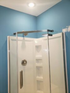 Recessed lighting installed above a shower by Fiedler Electric in Higginsville, MO.