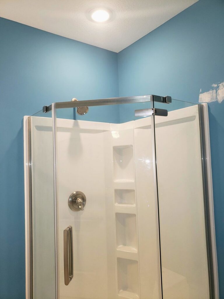 Recessed lighting installed above a shower by Fiedler Electric in Higginsville, MO.