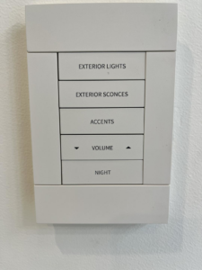 A smart home lighting control panel installed by Regal Electrical Services in West Jordan, UT.
