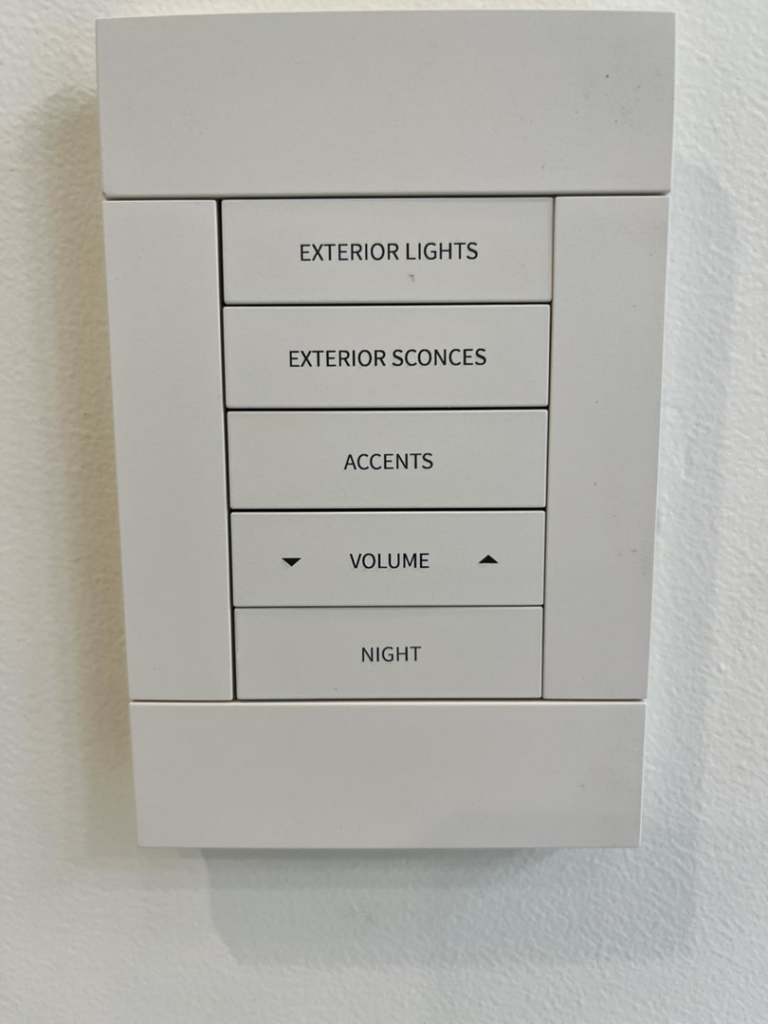 A smart home lighting control panel installed by Regal Electrical Services in West Jordan, UT.