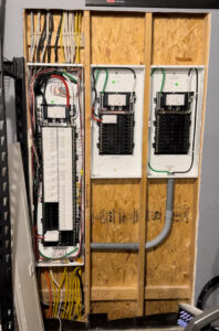 A smart thermostat installed on a wall by Watts Up Electric in Crystal Lake, IL.