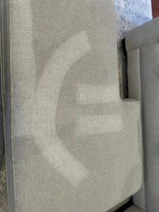 Professional sofa upholstery cleaning in progress by Carpet Chemistry, offering services in Gulfport, MS.