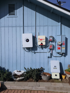 A complete solar electrical panel and inverter system installed on a home by Garcia Electric Services in Bonita, CA.