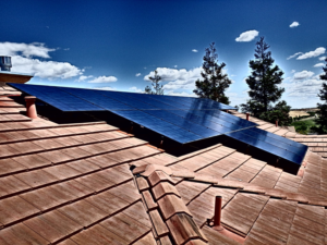Newly installed solar panels on a residential roof by Element Power Systems, Inc. in Brentwood, CA
