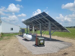 A comprehensive solar panel and Generac generator installation by All Circuit Electrical LLC, providing power solutions in Bryant, IN.