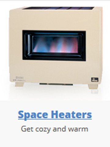 A modern space heater with visible flames, offered by Christie Heating And Cooling in Eau Claire, WI.