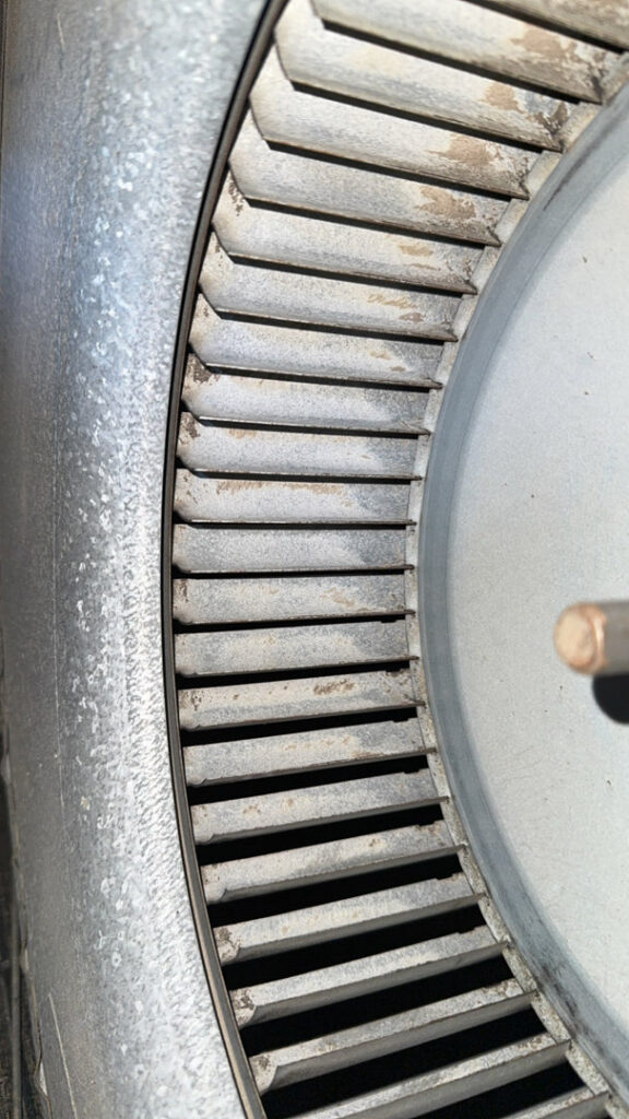 A stained carpet with dark marks, captured before professional cleaning service by Zerorez ChicagoLand in Naperville, IL.