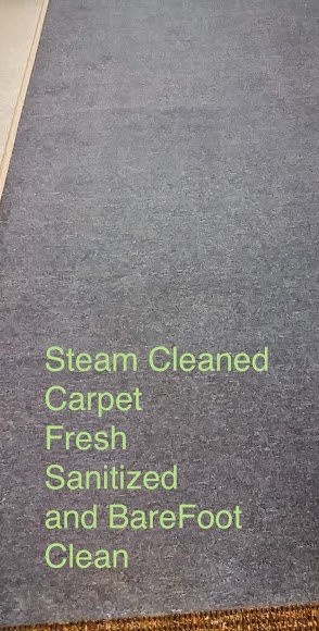 Steam cleaned carpet, fresh and sanitized, by BareFoot Clean, Inc. in Virginia Beach, VA.