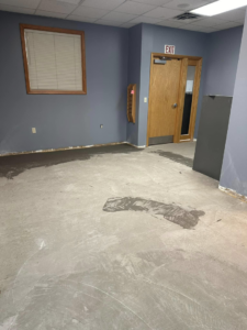 Subfloor grinding and preparation for new flooring by Long's Family Flooring Solutions LLC in New Alexandria, PA.