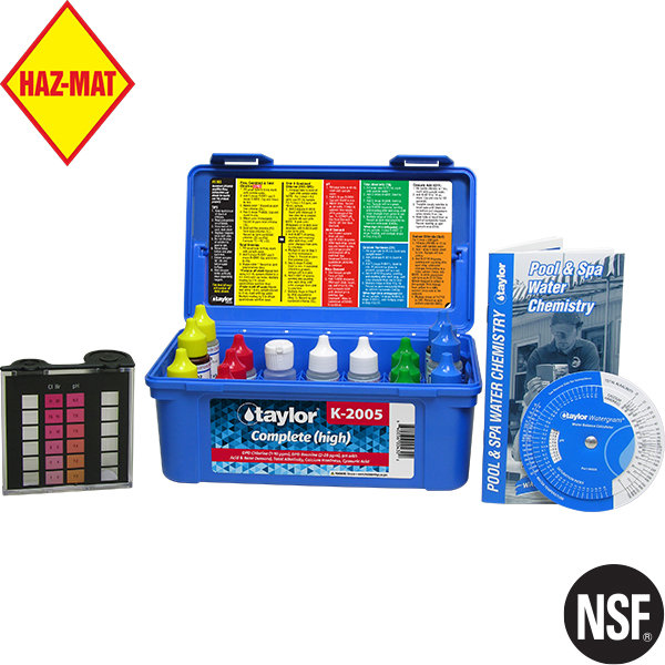 A Taylor K-2005 professional pool test kit, essential for water chemistry analysis by Edward's Pool Service, LLC in Gilbert, AZ.