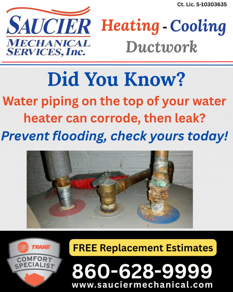 A Saucier Mechanical Services technician installing a ceiling vent as part of an HVAC job in Plantsville, CT.