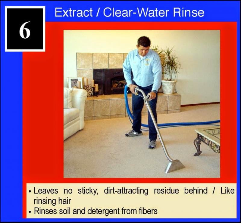 A technician performing clear-water rinse and extraction on a carpet, a key step by Hi-Tech Carpet Cleaning in Elk Grove, CA.